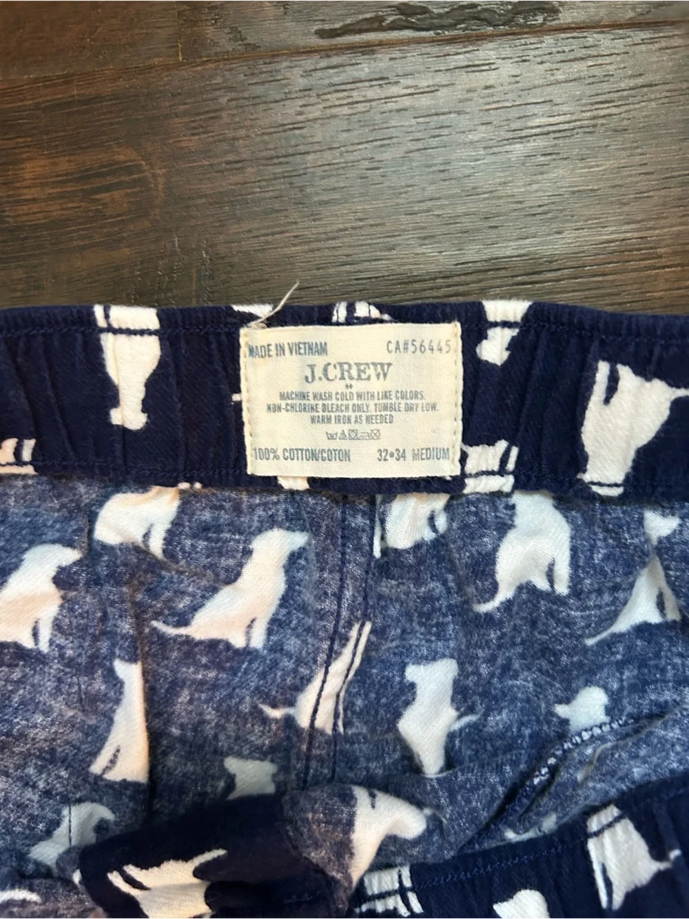 J. Crew Navy Shorts with White Dog Silhouette Print